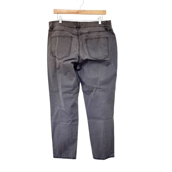 Eileen Fisher Gray Organic Cotton Flat Front Pants Sz 12 - Picture 4 of 4